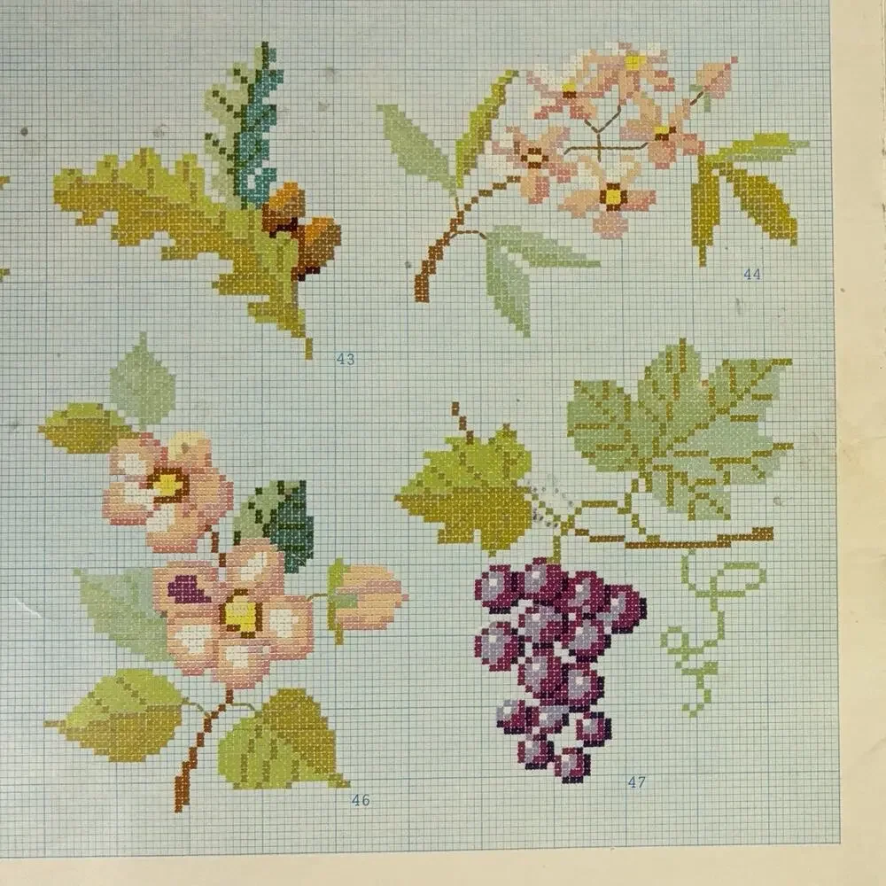 Vtg POINT DE CROIX 9me Serie & FLORA FAUNA Lawergren Cross Stitch DMC Book Lot